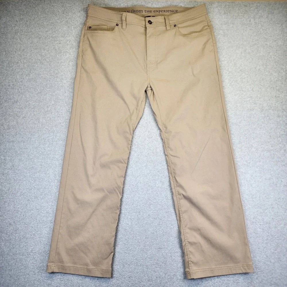 Prana Brion Pant 38x30 Slim Fit Beige Stretch Lightweight Hiking Nylon‎ Outdoor
